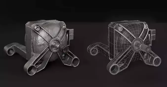 Low Poly 3D Engine Model 