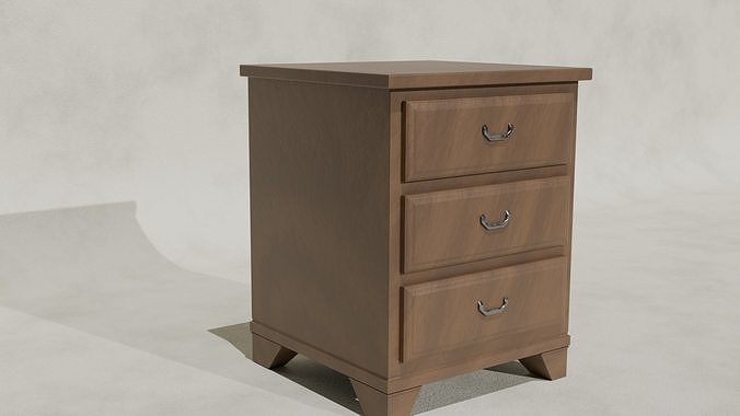 Wood Dresser Free low-poly 3D model