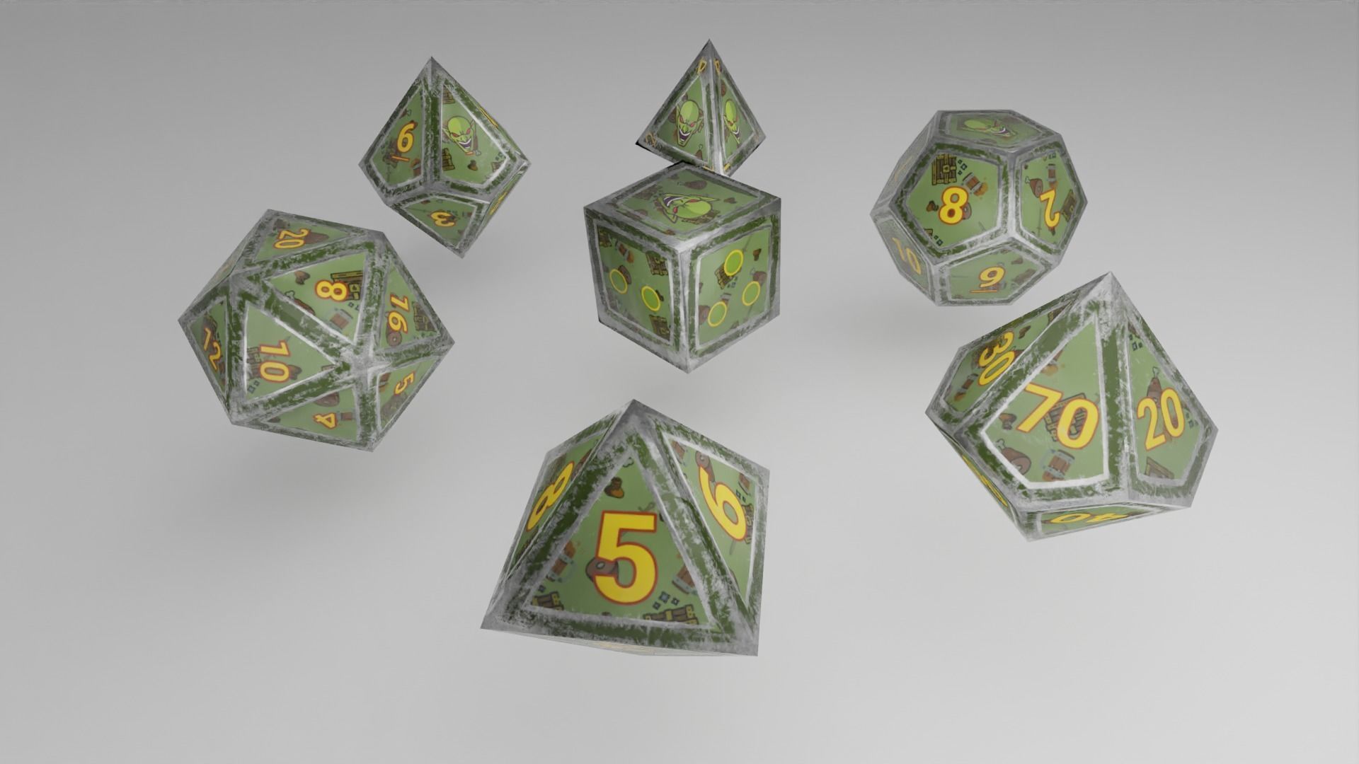Goblin dice lowlpoly Free low-poly 3D model_9