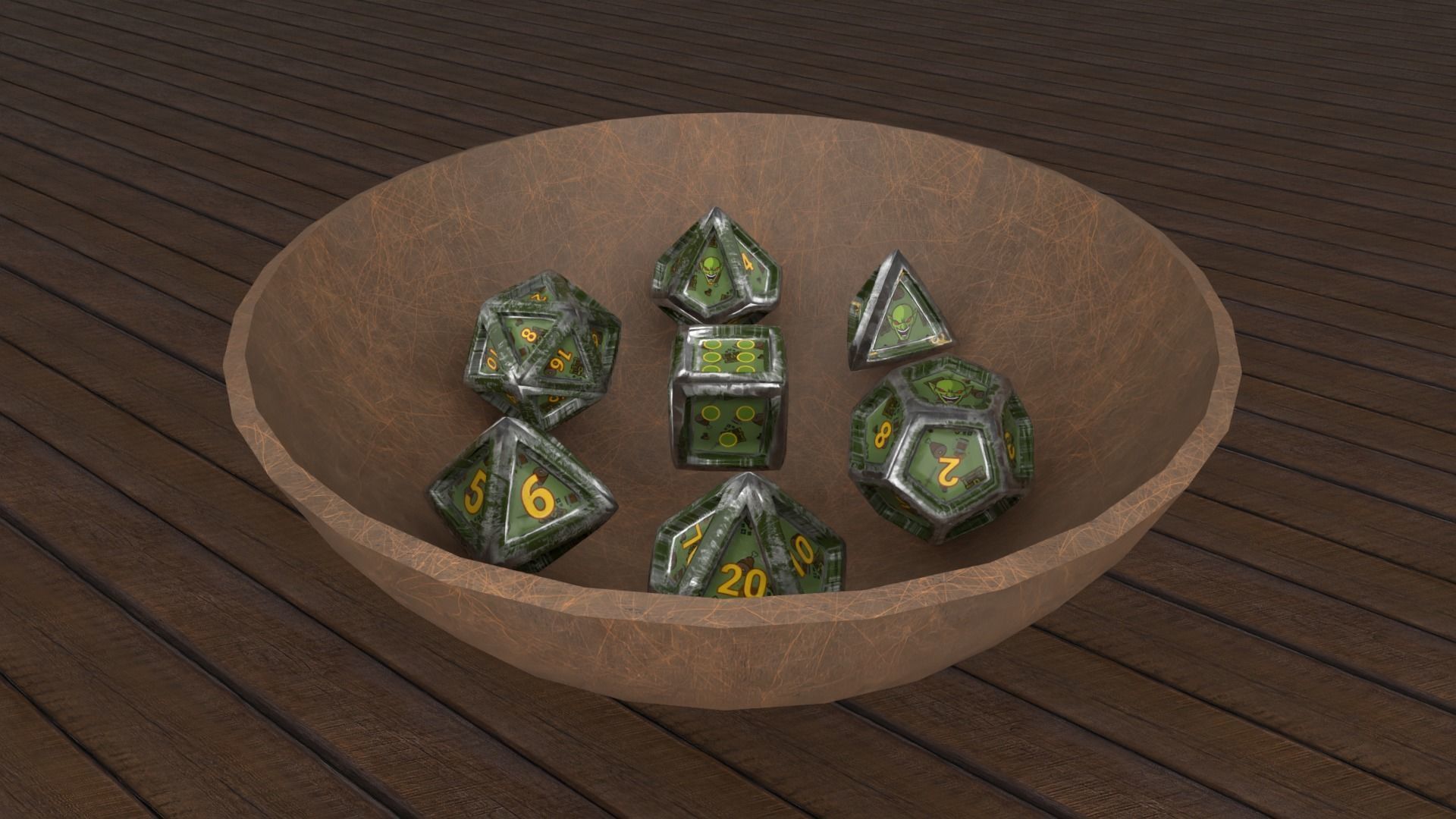 Goblin dice lowlpoly Free low-poly 3D model_4