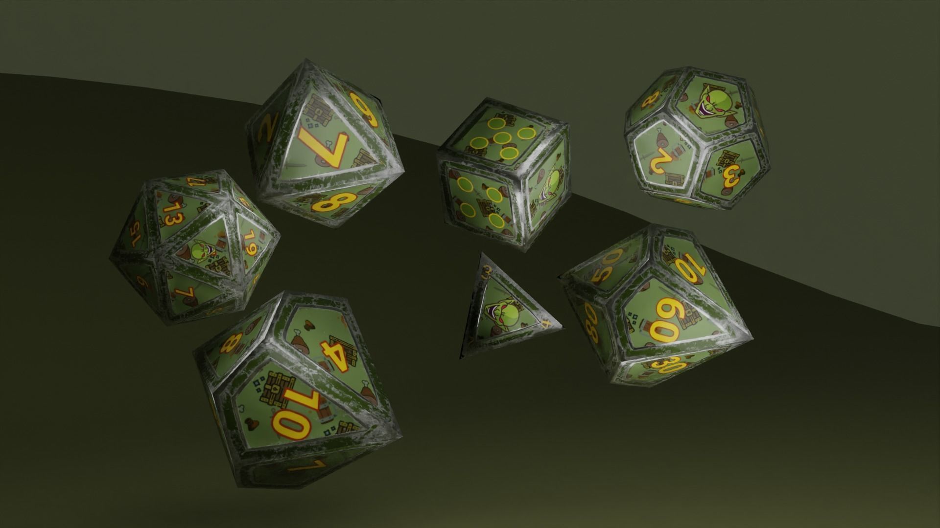 Goblin dice lowlpoly Free low-poly 3D model_6
