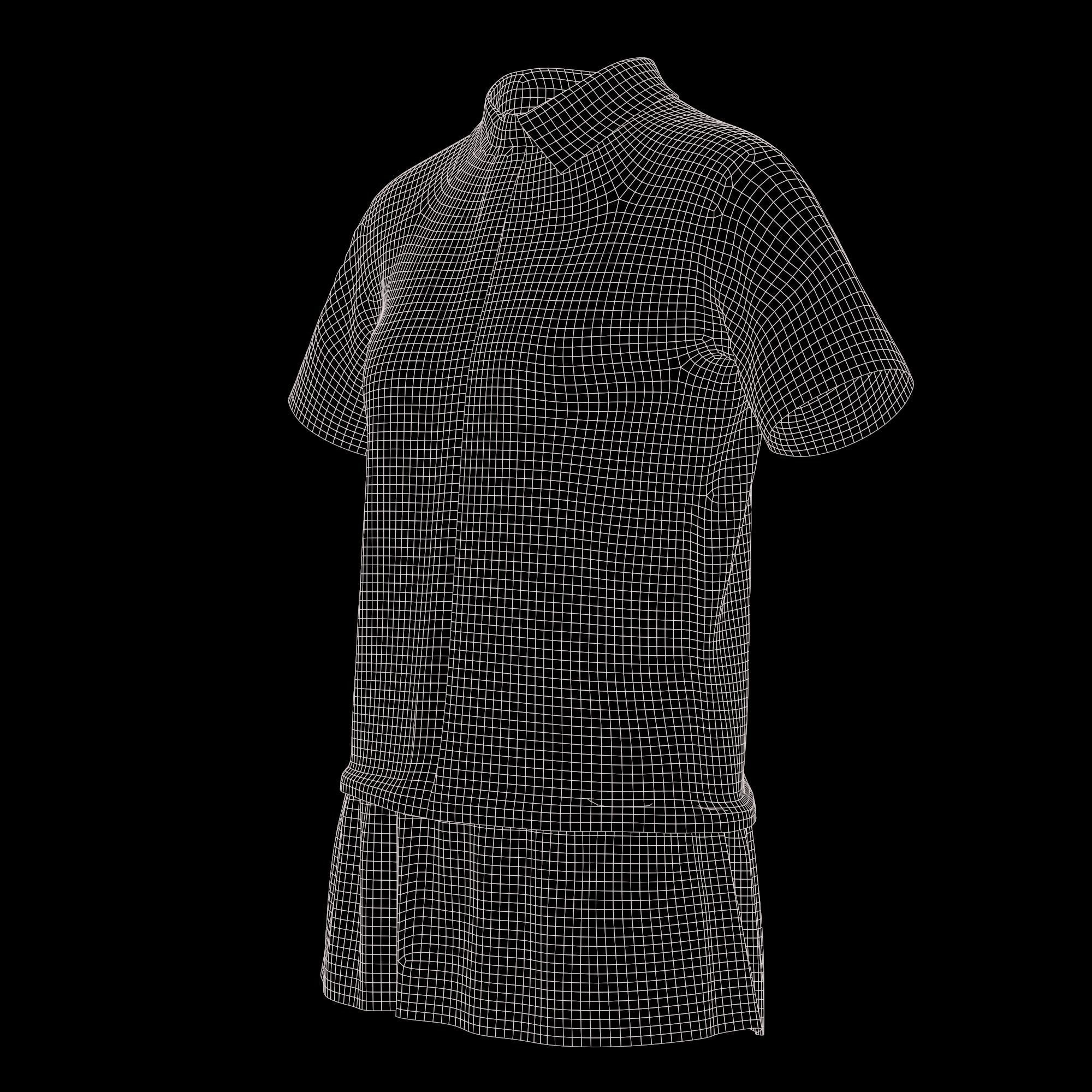 Female Blouse Low-poly 3D model_8