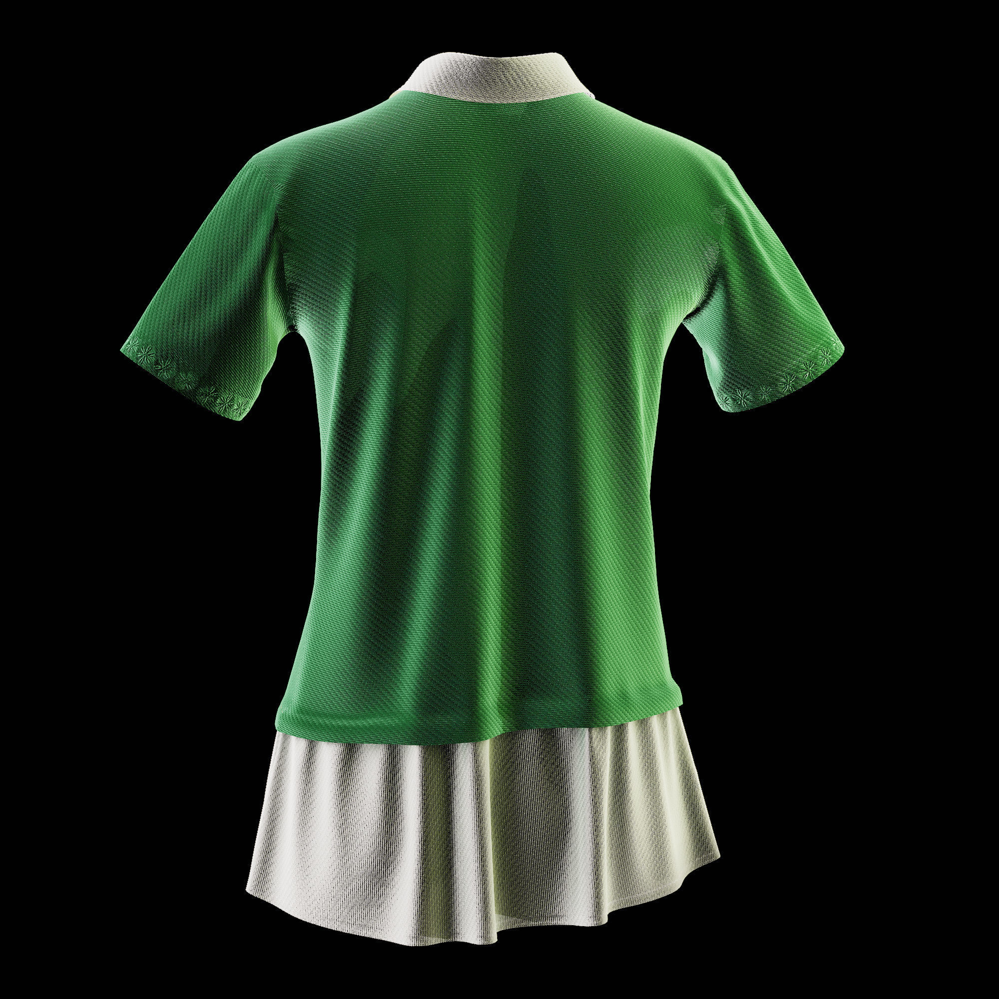 Female Blouse Low-poly 3D model_4