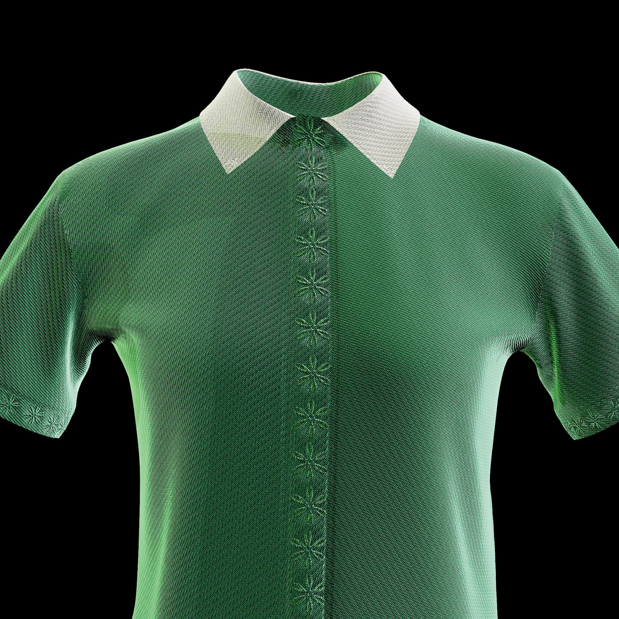 Female Blouse Low-poly 3D model_5