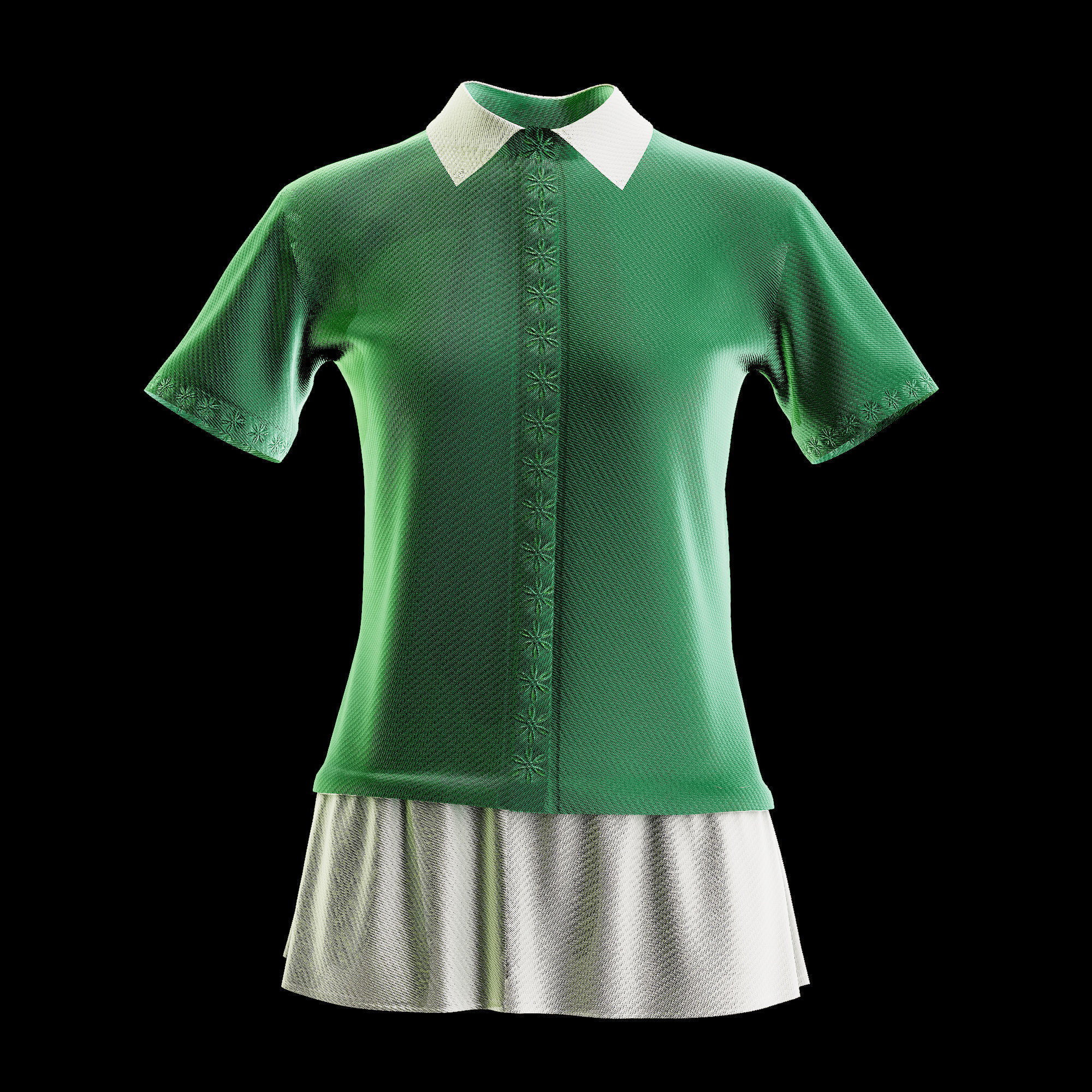 Female Blouse Low-poly 3D model_1