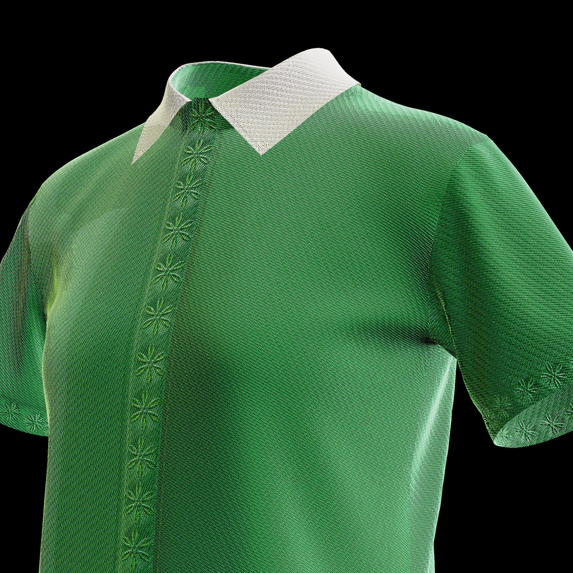 Female Blouse Low-poly 3D model_3