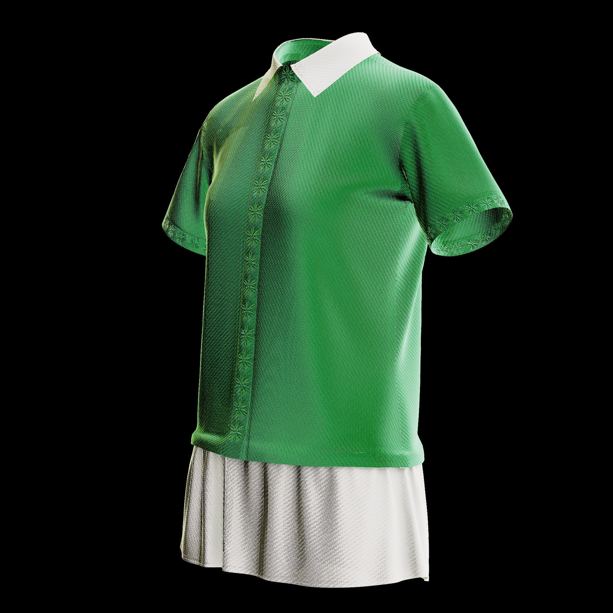 Female Blouse Low-poly 3D model_6