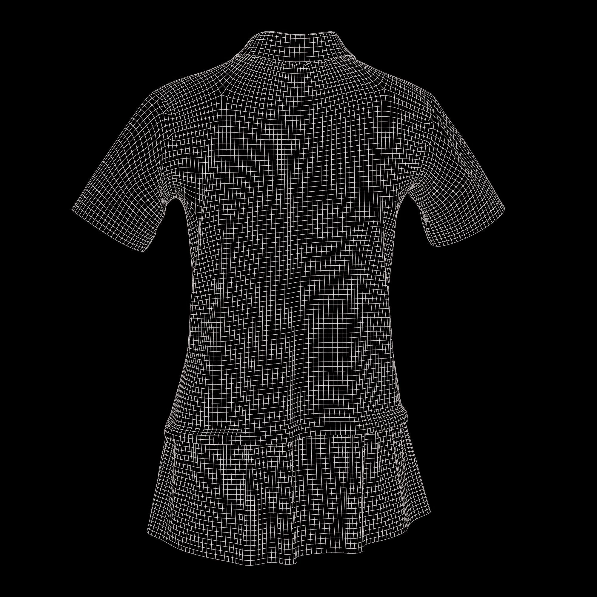 Female Blouse Low-poly 3D model_9