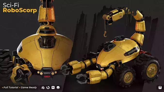 Sci-Fi RoboScorp - 3D Model with 4K Textures Low-poly 3D model