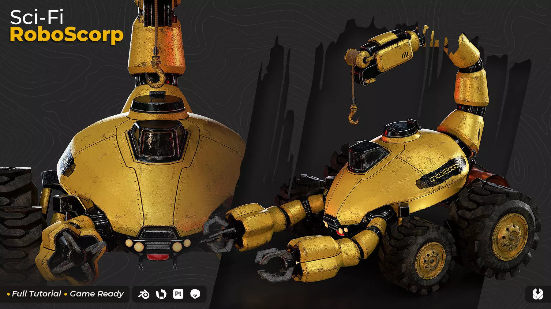 Sci-Fi RoboScorp - 3D Model with 4K Textures Low-poly 3D model_0