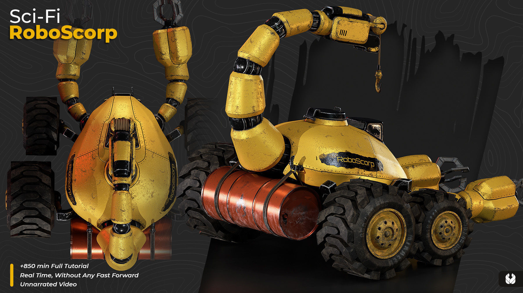 Sci-Fi RoboScorp - 3D Model with 4K Textures Low-poly 3D model_3