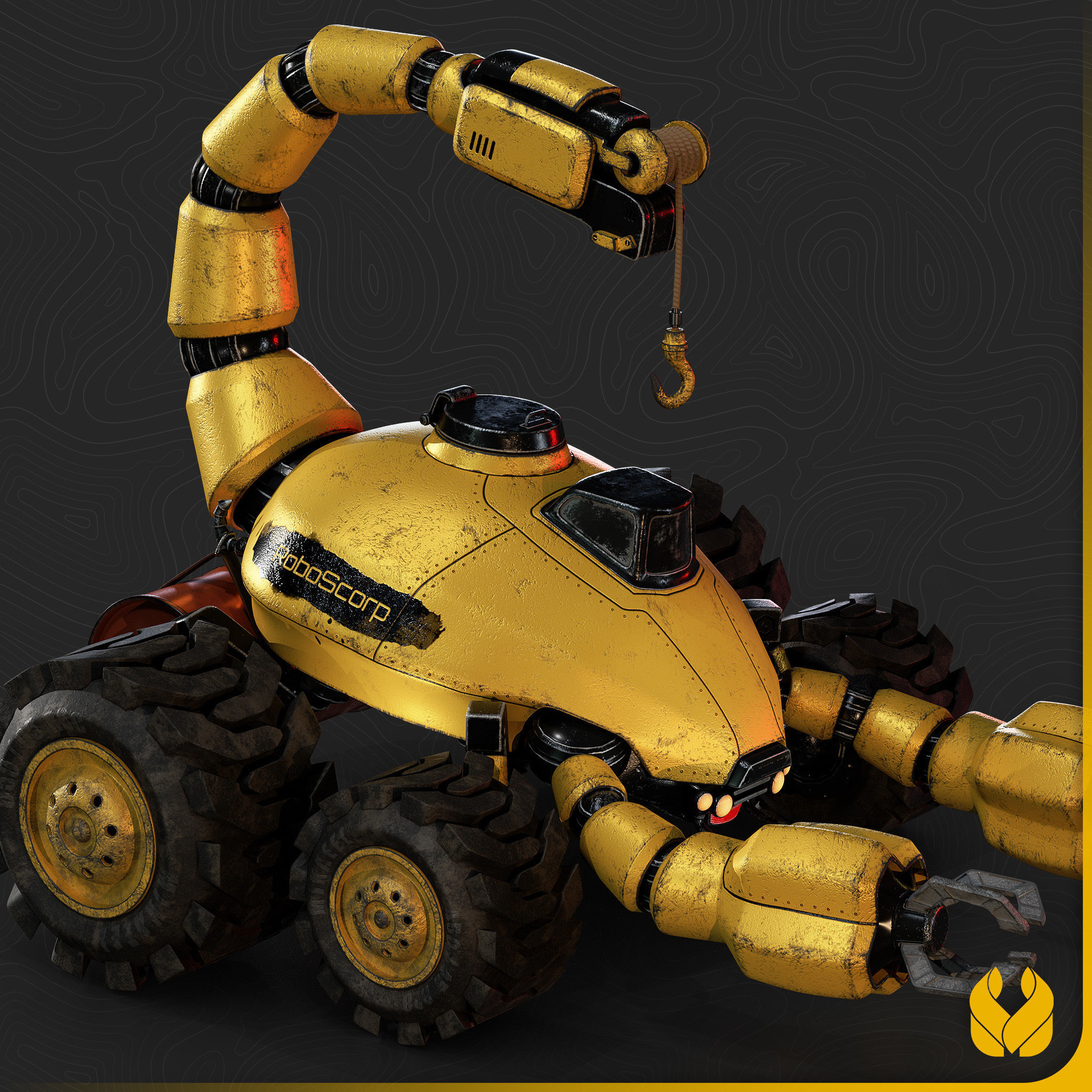 Sci-Fi RoboScorp - 3D Model with 4K Textures Low-poly 3D model_6