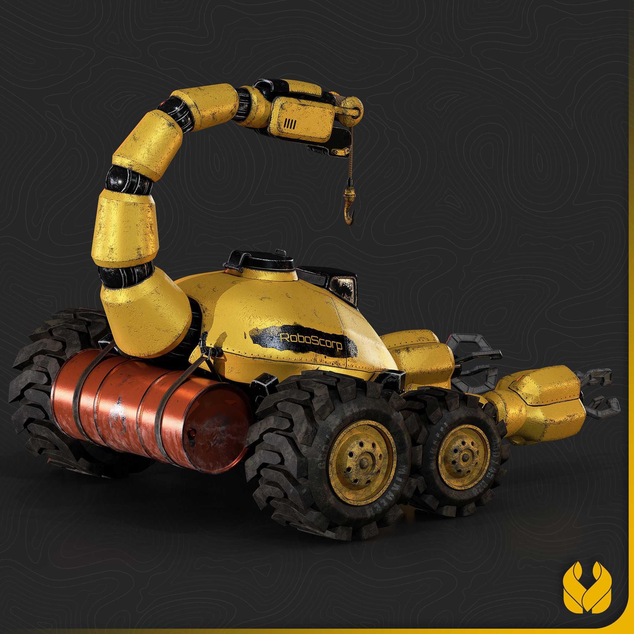 Sci-Fi RoboScorp - 3D Model with 4K Textures Low-poly 3D model_11