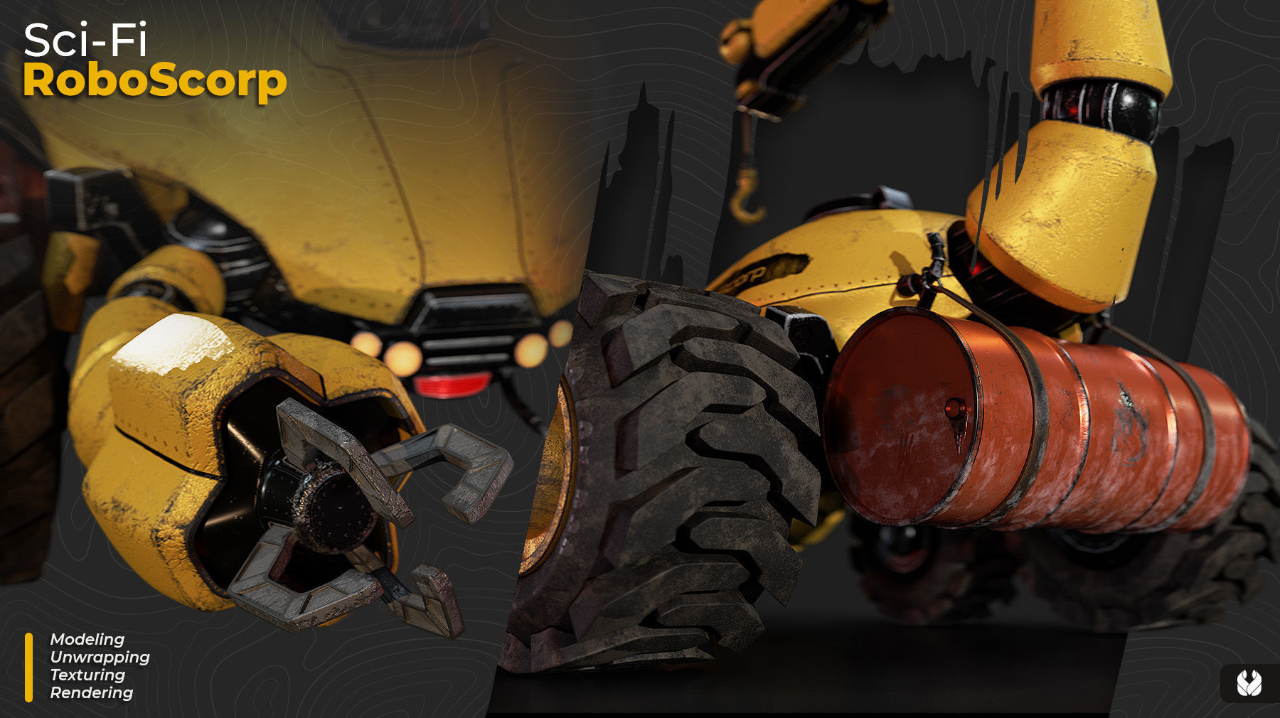 Sci-Fi RoboScorp - 3D Model with 4K Textures Low-poly 3D model_2