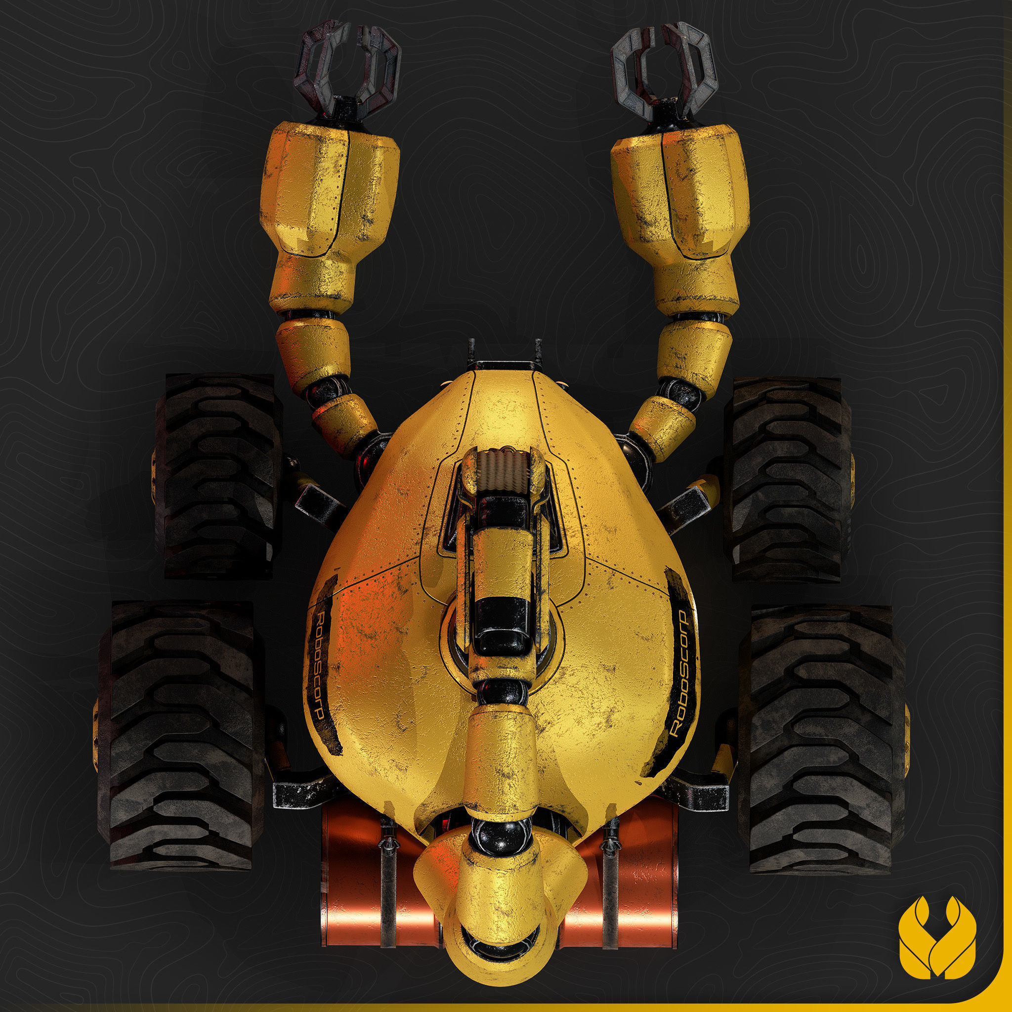 Sci-Fi RoboScorp - 3D Model with 4K Textures Low-poly 3D model_9