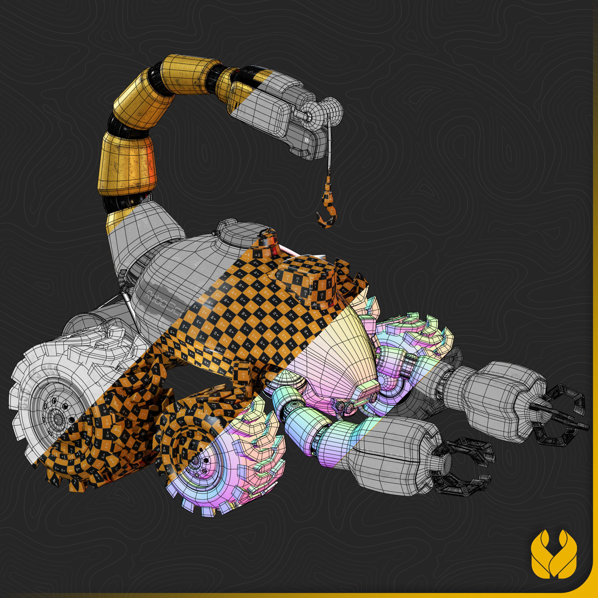 Sci-Fi RoboScorp - 3D Model with 4K Textures Low-poly 3D model_12