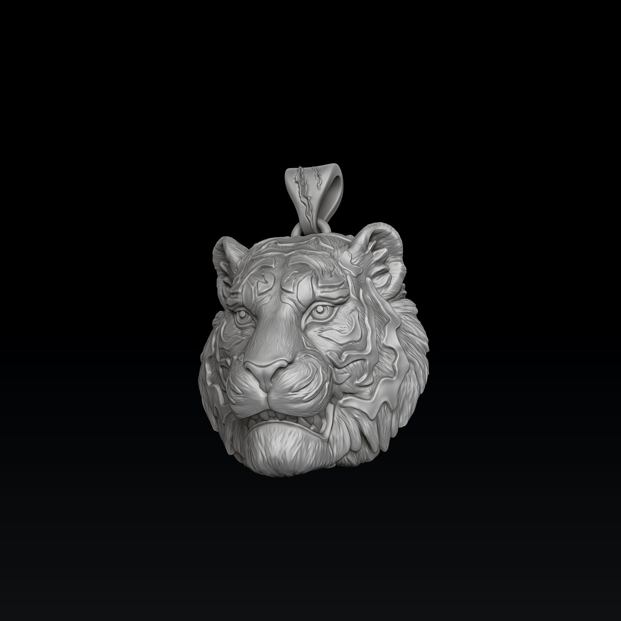 Tiger Pendant Ring Set 3D print model_7
