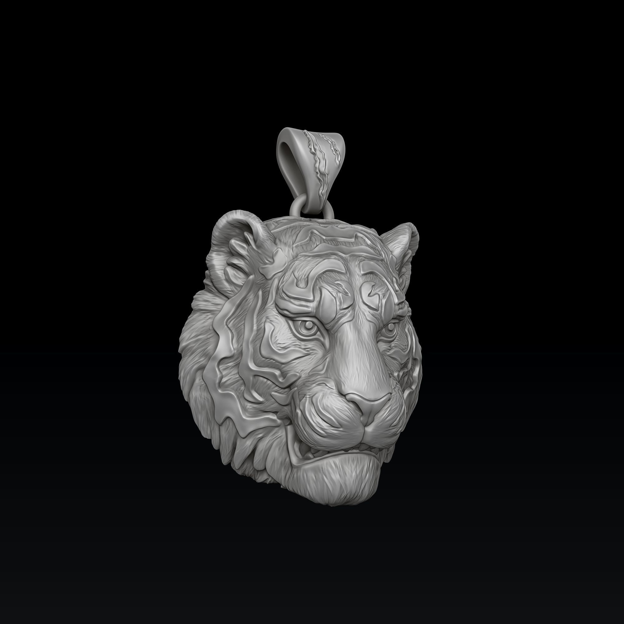Tiger Pendant Ring Set 3D print model_6