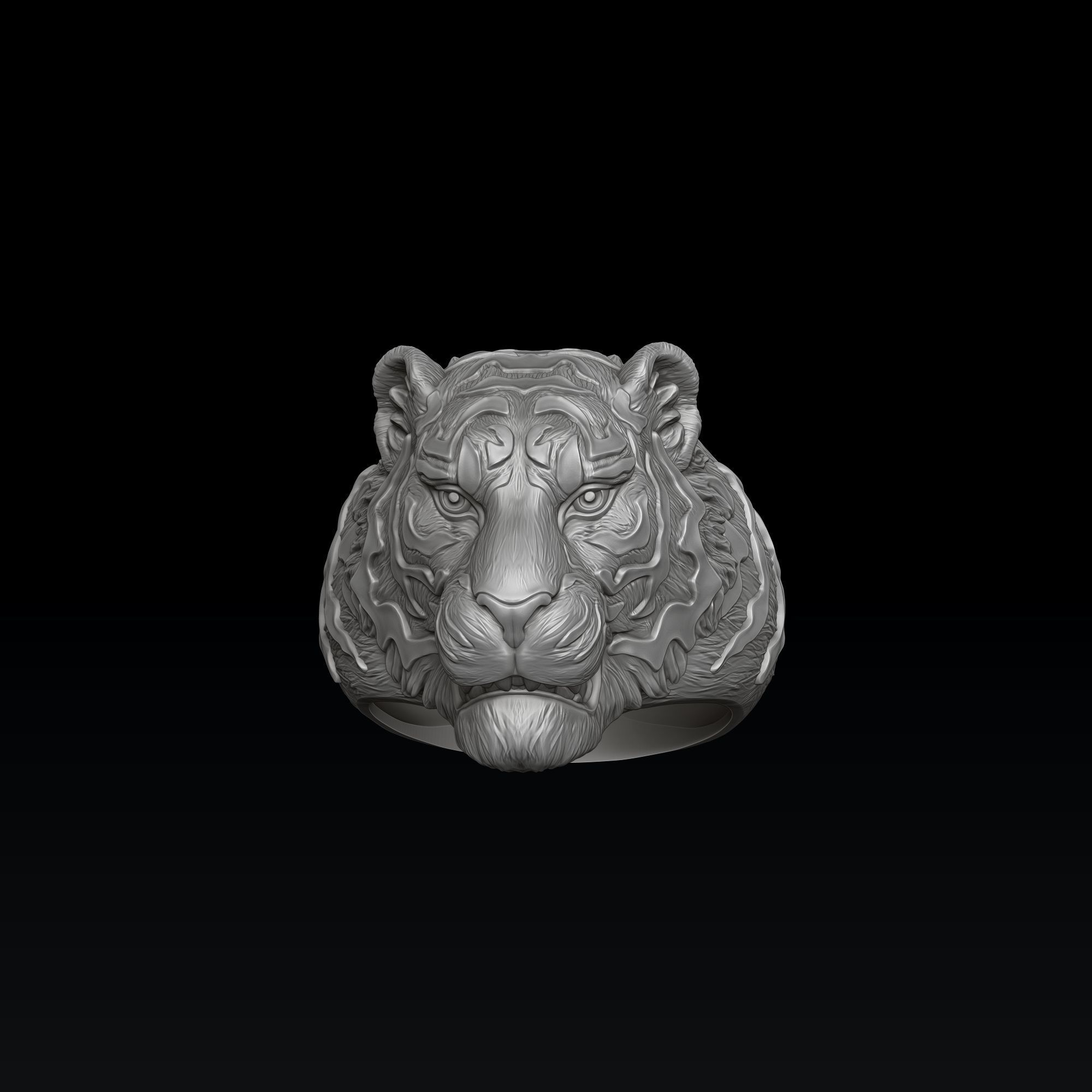 Tiger Pendant Ring Set 3D print model_4