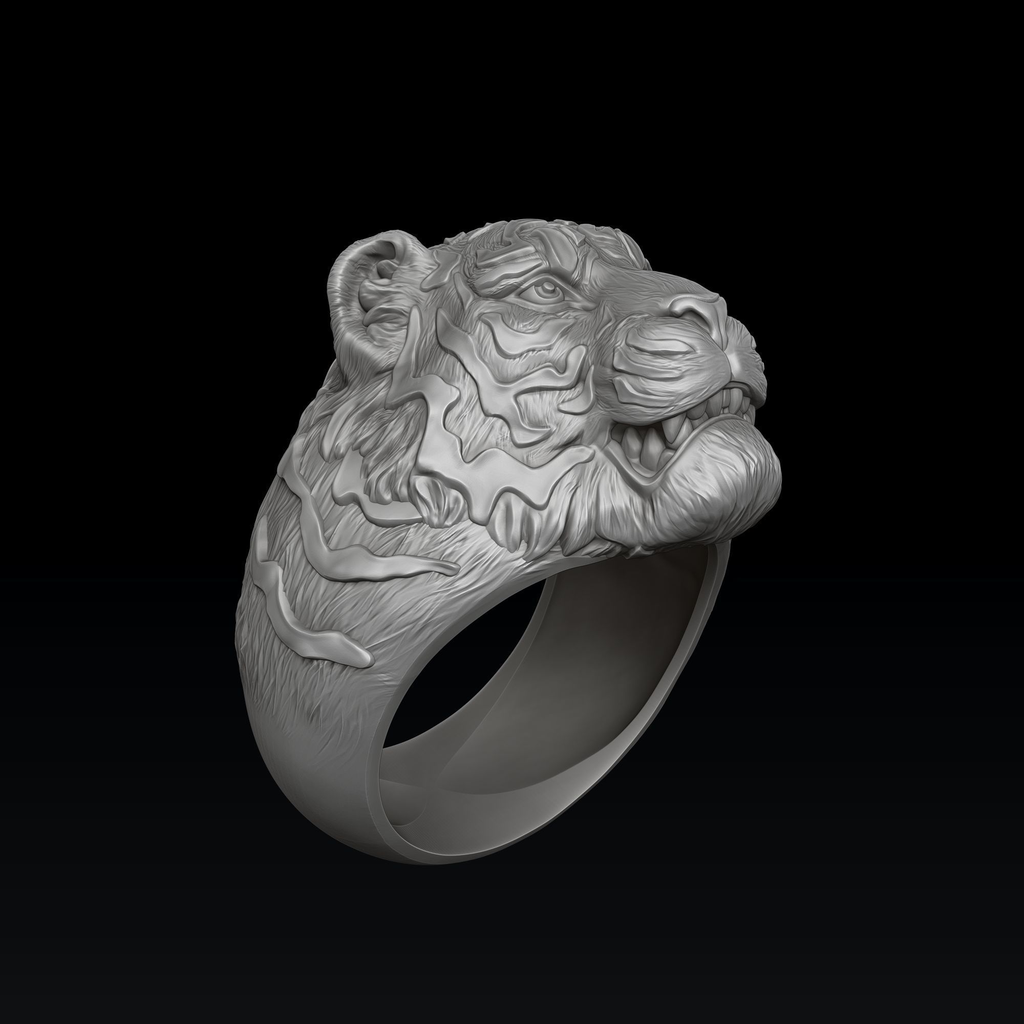 Tiger Pendant Ring Set 3D print model_2