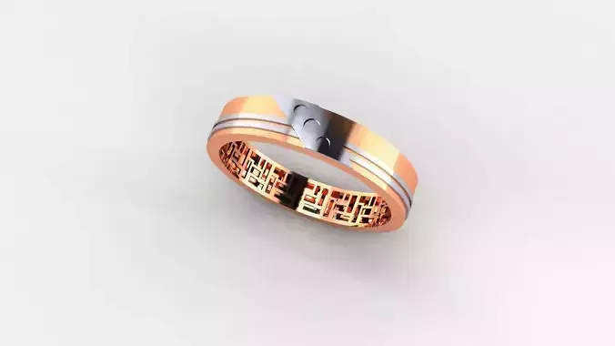 Ultra Light wt Plain Gold minimalist Band Ring 3dm stl renders 3D print model