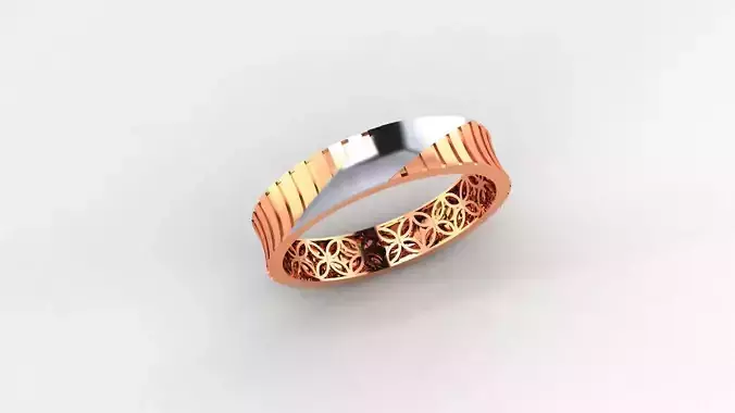 Ultra Light wt Plain Gold minimalist Band Ring 3dm stl renders 3D print model