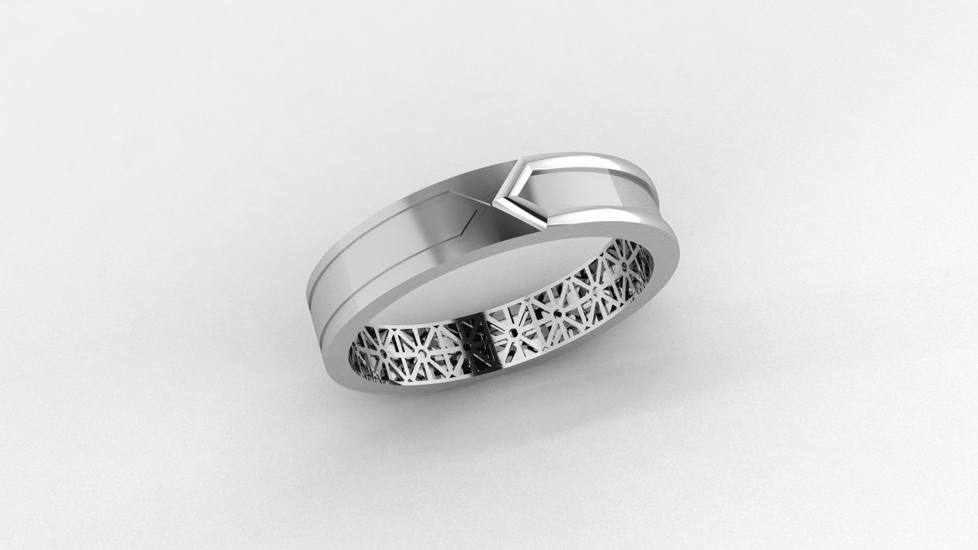 Ultra Light wt Plain Gold minimalist Band Ring 3dm stl renders 3D print model_2