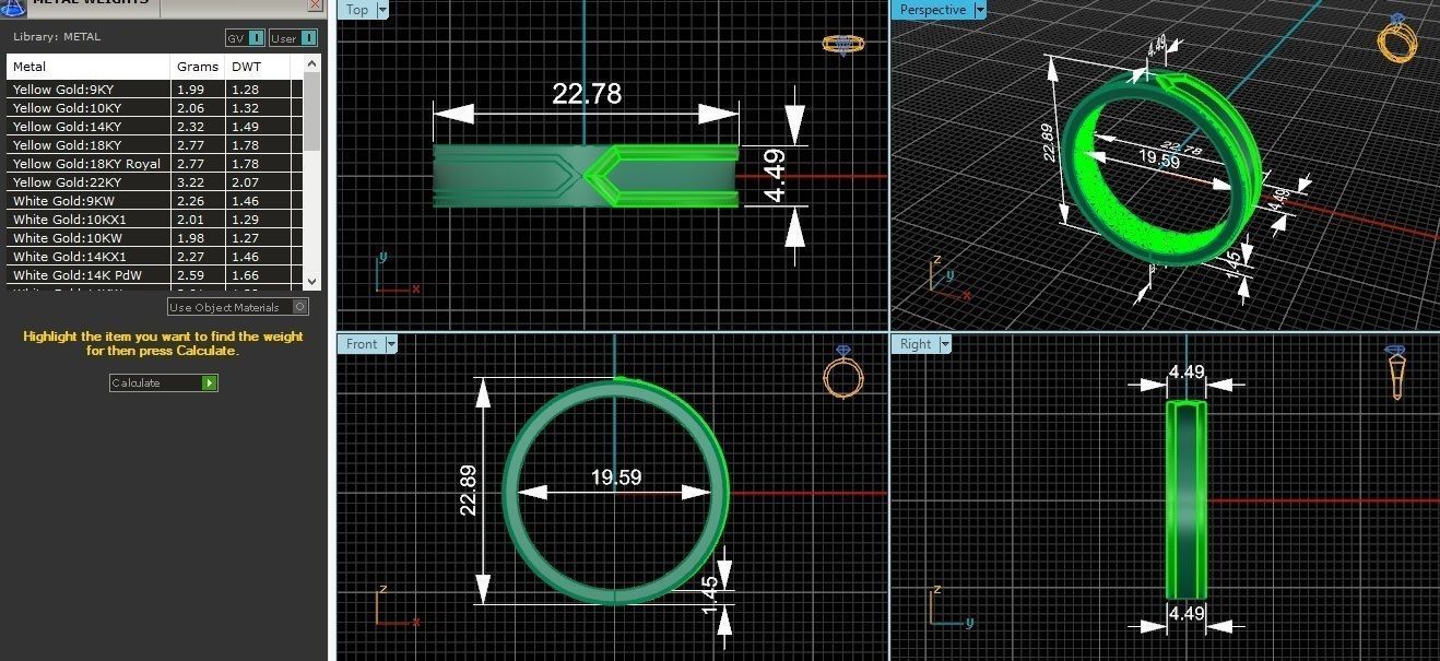 Ultra Light wt Plain Gold minimalist Band Ring 3dm stl renders 3D print model_3