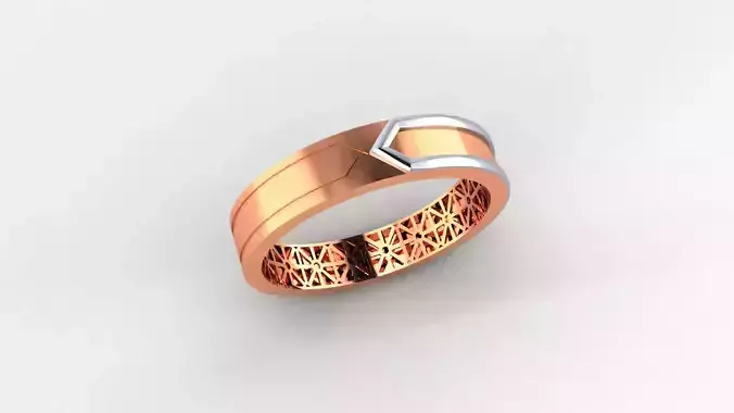Ultra Light wt Plain Gold minimalist Band Ring 3dm stl renders 3D print model
