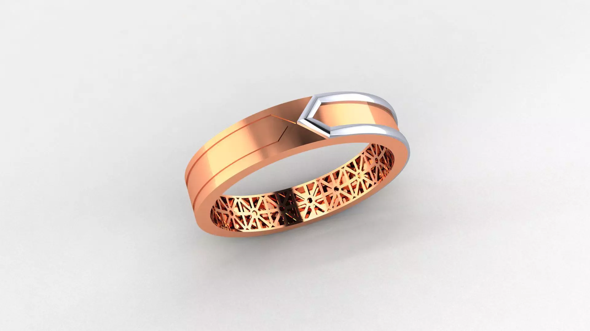 Ultra Light wt Plain Gold minimalist Band Ring 3dm stl renders 3D print model_0