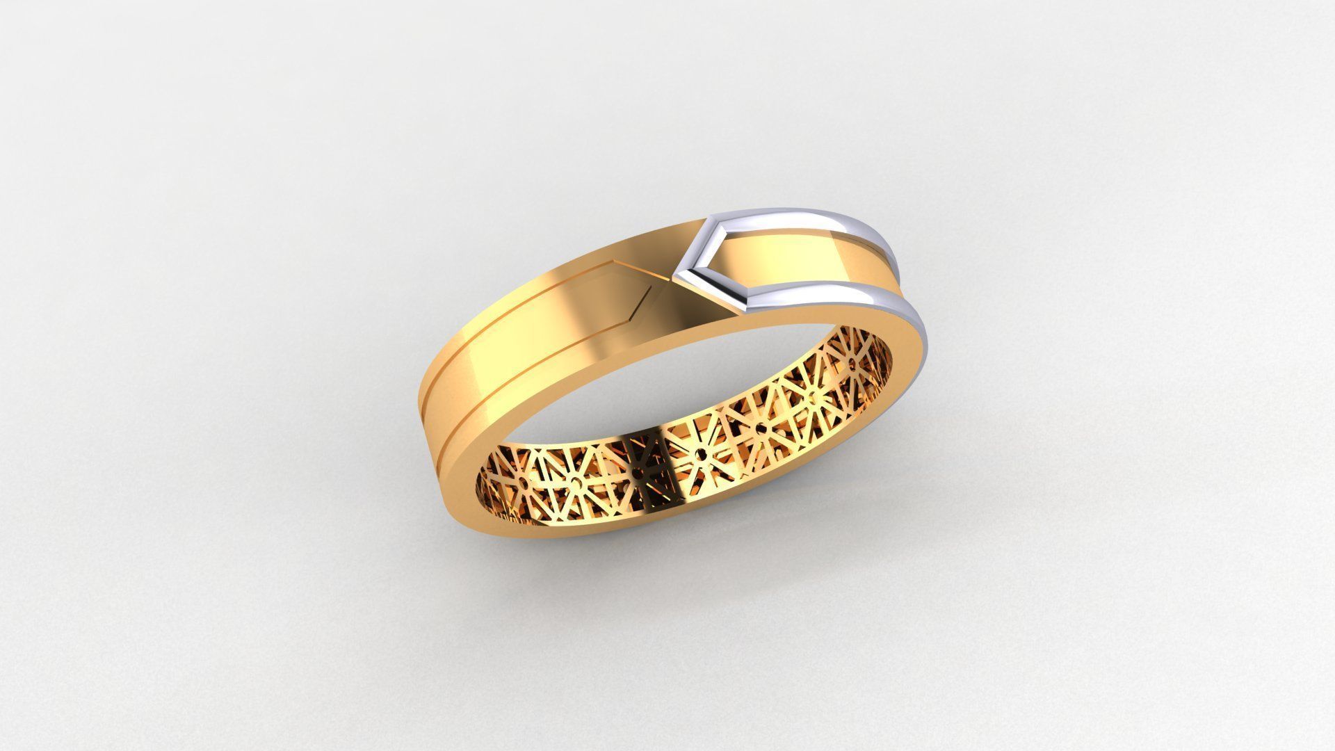 Ultra Light wt Plain Gold minimalist Band Ring 3dm stl renders 3D print model_1