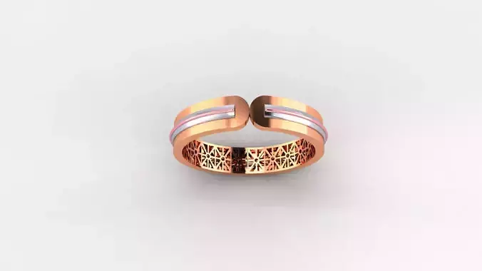 Ultra Light wt Plain Gold minimalist Band Ring 3dm stl renders 3D print model