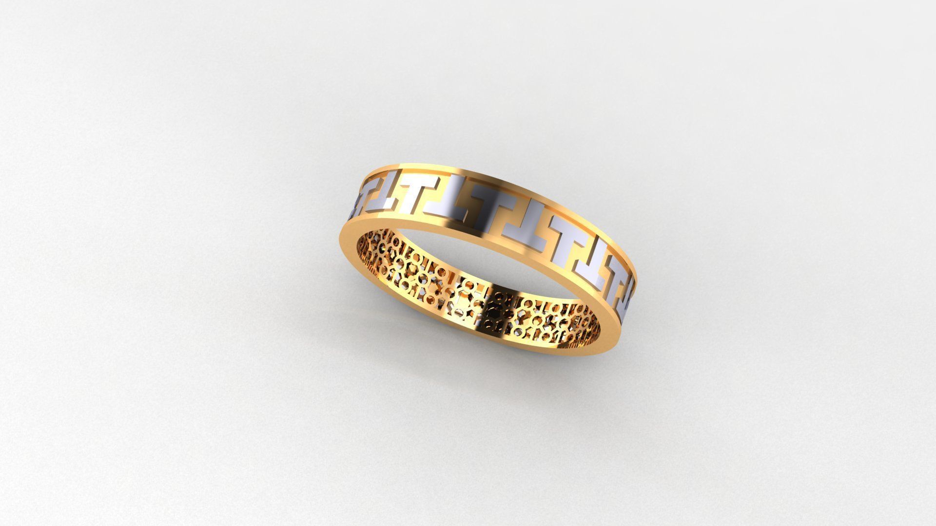 Ultra Light wt Plain Gold minimalist Band Ring 3dm stl renders 3D print model_1