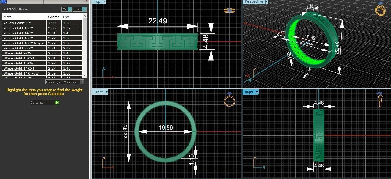 Ultra Light wt Plain Gold minimalist Band Ring 3dm stl renders 3D print model_3