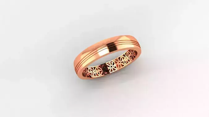 Ultra Light wt Plain Gold minimalist Band Ring 3dm stl renders 3D print model