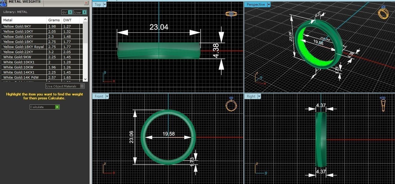 Ultra Light wt Plain Gold minimalist Band Ring 3dm stl renders 3D print model_3