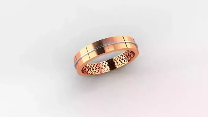 Ultra Light wt Plain Gold minimalist Band Ring 3dm stl renders 3D print model