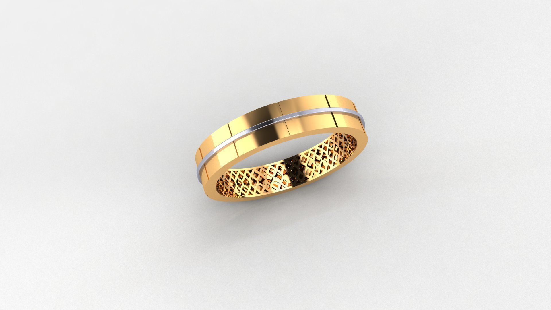 Ultra Light wt Plain Gold minimalist Band Ring 3dm stl renders 3D print model_1