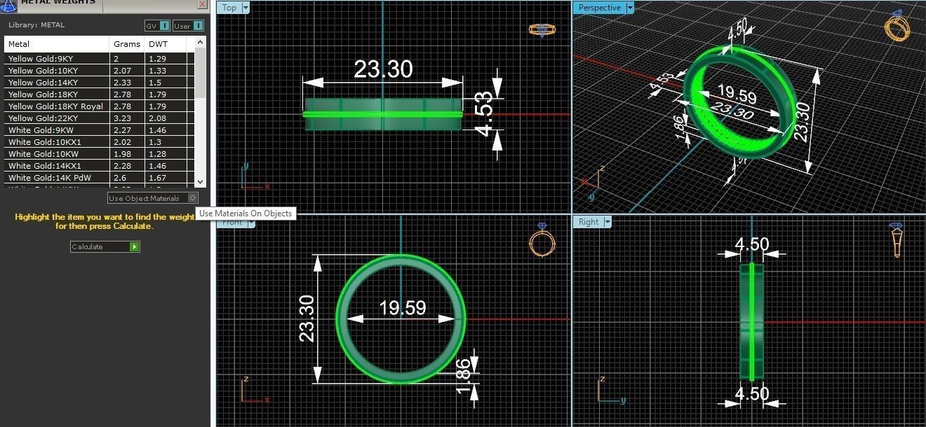 Ultra Light wt Plain Gold minimalist Band Ring 3dm stl renders 3D print model_3