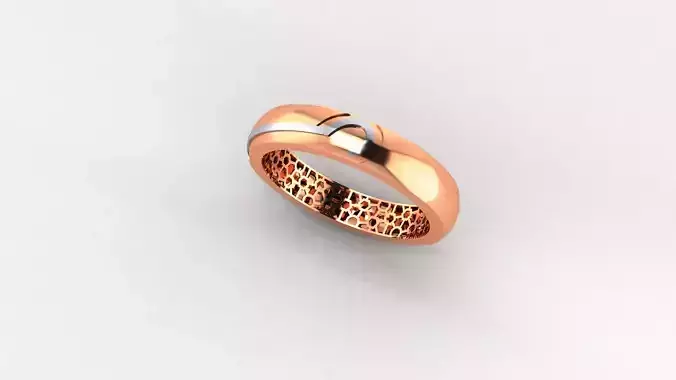 Ultra Light wt Plain Gold minimalist Band Ring 3dm stl renders 3D print model