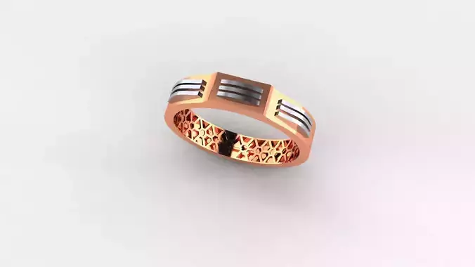 Ultra Light wt Plain Gold minimalist Band Ring 3dm stl renders 3D print model