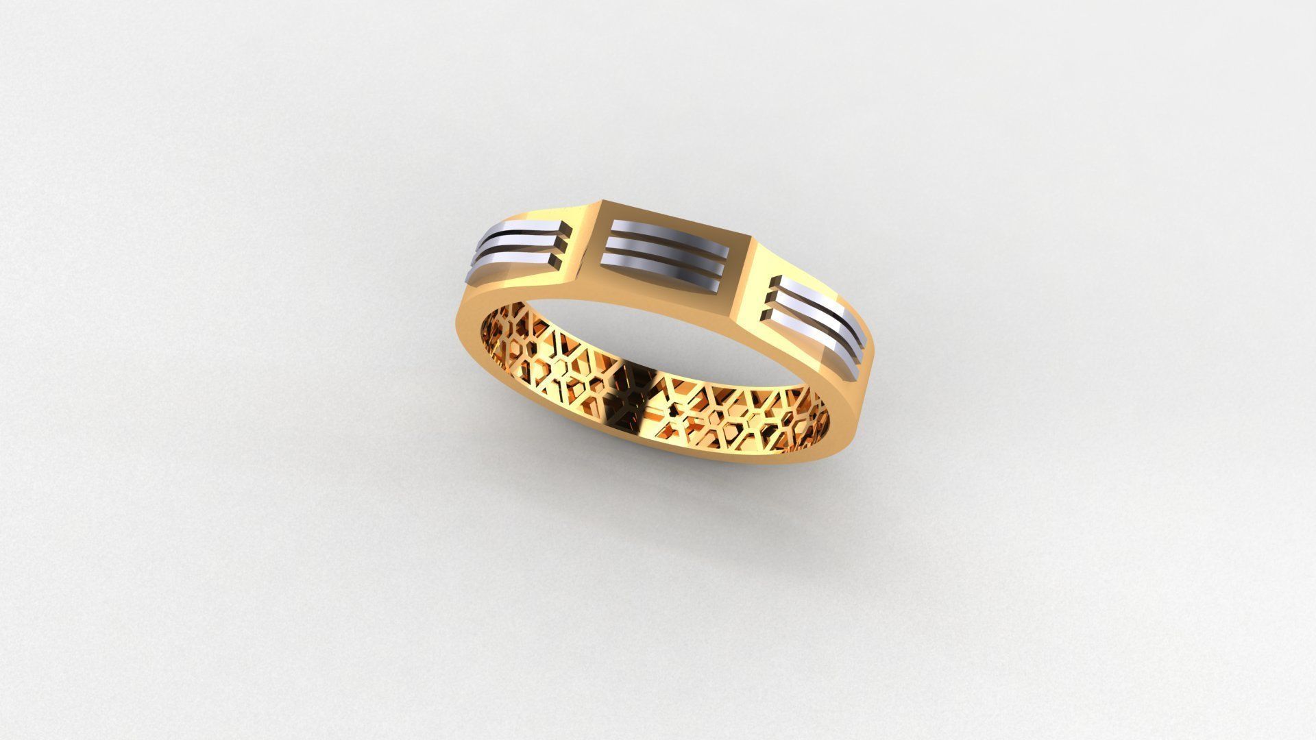 Ultra Light wt Plain Gold minimalist Band Ring 3dm stl renders 3D print model_1