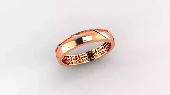 Ultra Light wt Plain Gold minimalist Band Ring 3dm stl renders 3D print model