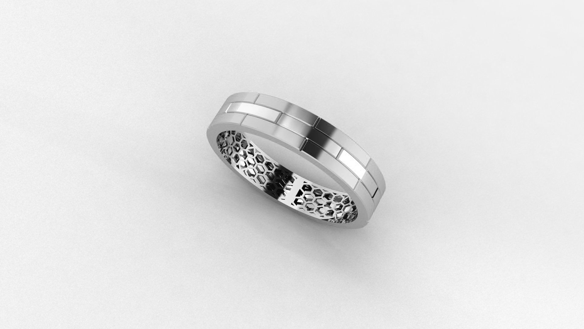 Ultra Light wt Plain Gold minimalist Band Ring 3dm stl renders 3D print model_2