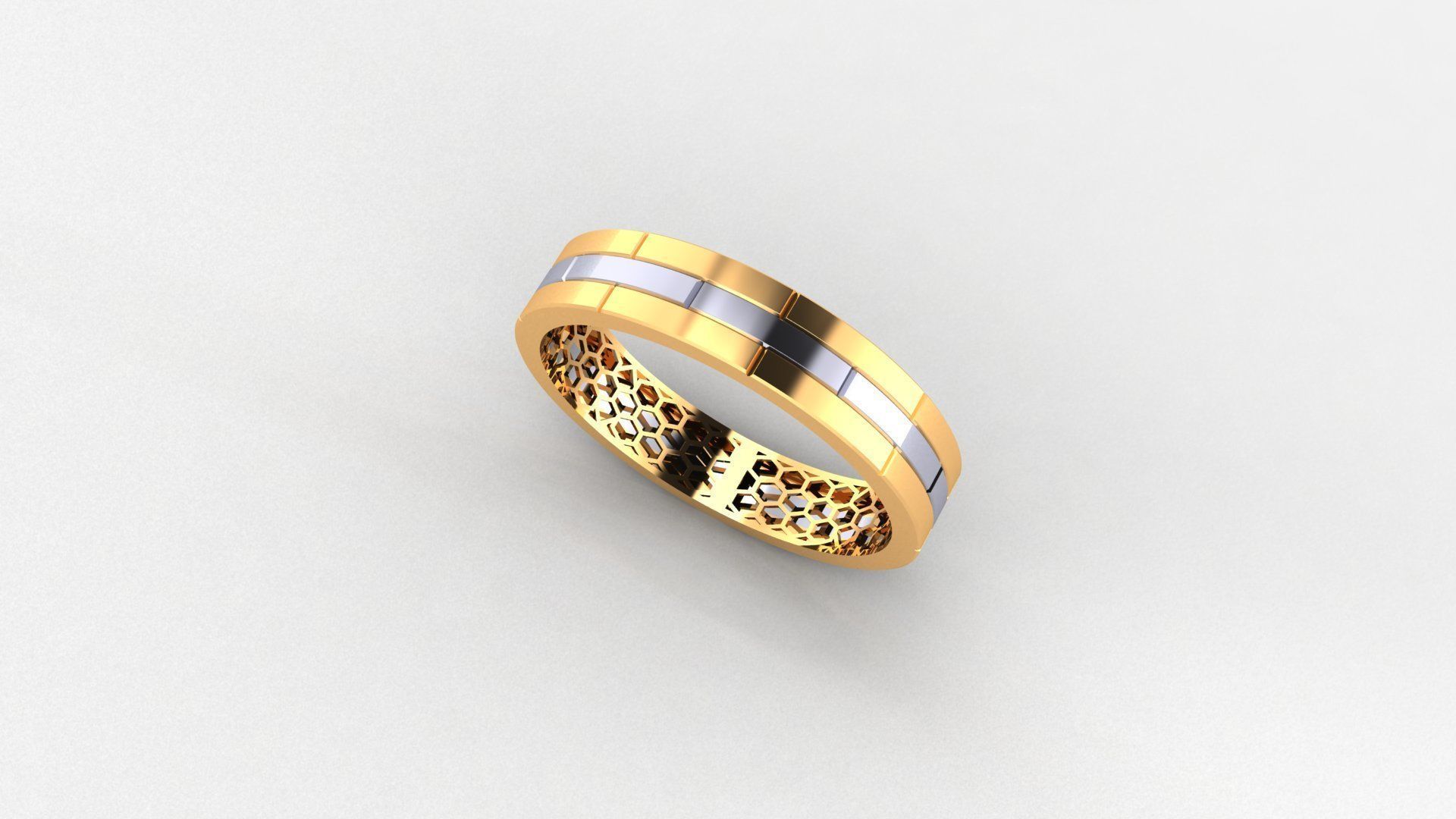 Ultra Light wt Plain Gold minimalist Band Ring 3dm stl renders 3D print model_1