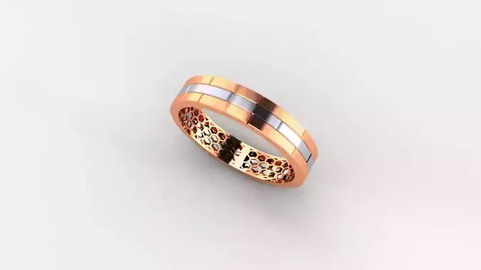 Ultra Light wt Plain Gold minimalist Band Ring 3dm stl renders 3D print model