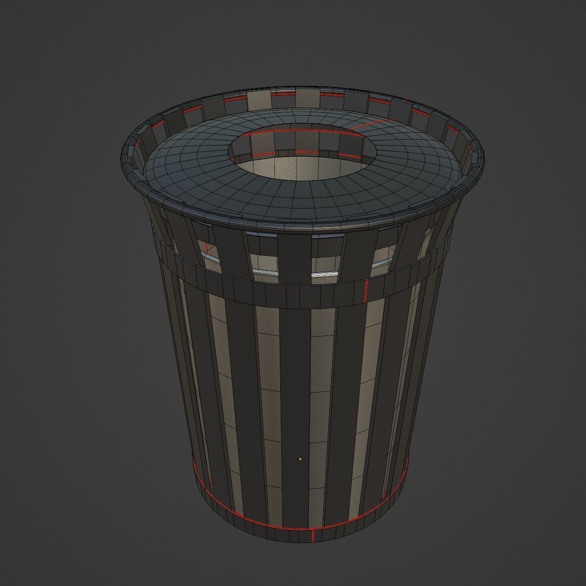 Trash Box 01 Low-poly 3D model_8