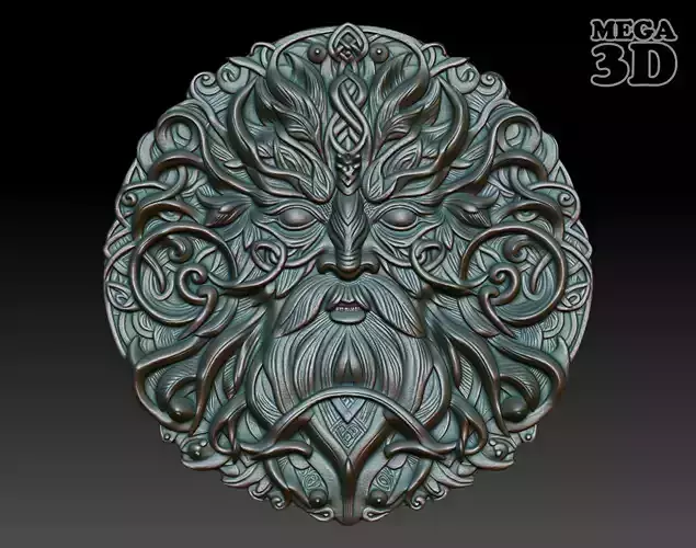 Celtic Greenman Basrelief 240525 09 3D print model