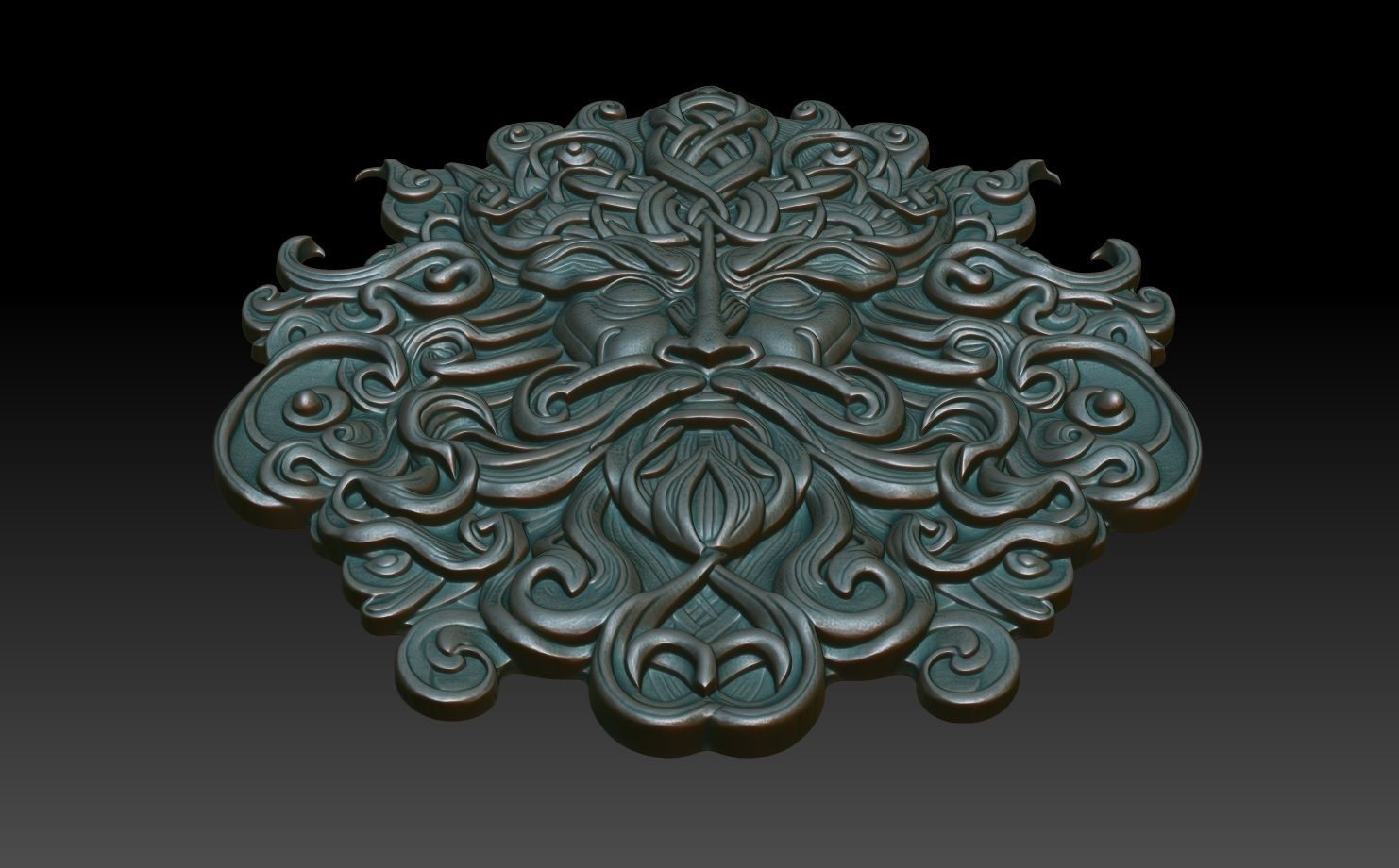 Celtic Greenman Basrelief 240525 08 3D print model_4