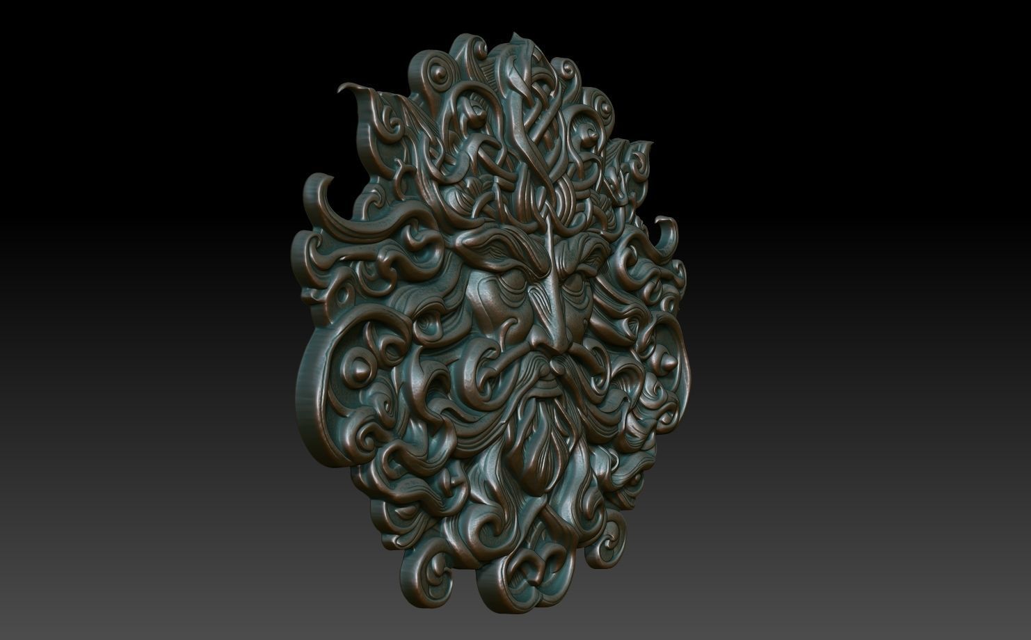 Celtic Greenman Basrelief 240525 08 3D print model_2